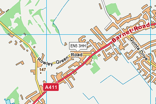 EN5 3HH map - OS VectorMap District (Ordnance Survey)