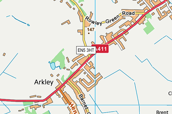 EN5 3HT map - OS VectorMap District (Ordnance Survey)