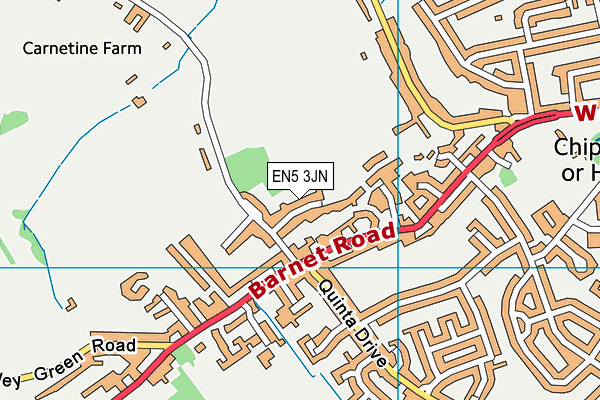 EN5 3JN map - OS VectorMap District (Ordnance Survey)