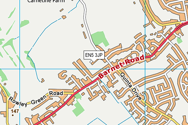 EN5 3JP map - OS VectorMap District (Ordnance Survey)