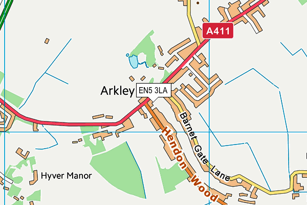 EN5 3LA map - OS VectorMap District (Ordnance Survey)