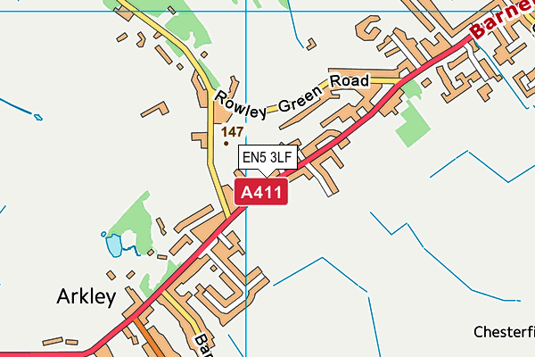 EN5 3LF map - OS VectorMap District (Ordnance Survey)