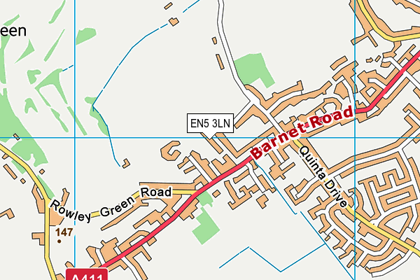 EN5 3LN map - OS VectorMap District (Ordnance Survey)