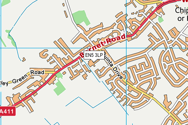 EN5 3LP map - OS VectorMap District (Ordnance Survey)