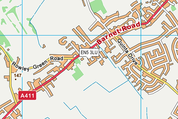 EN5 3LU map - OS VectorMap District (Ordnance Survey)