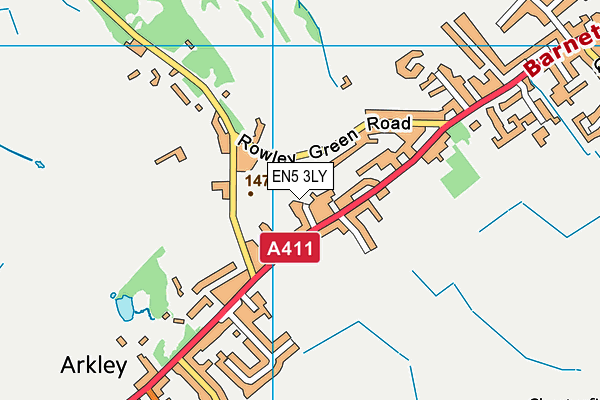 EN5 3LY map - OS VectorMap District (Ordnance Survey)