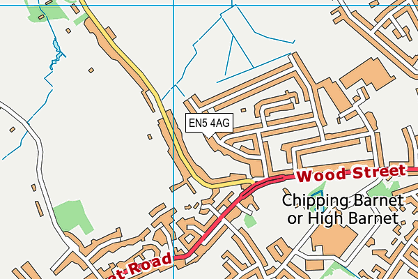 EN5 4AG map - OS VectorMap District (Ordnance Survey)