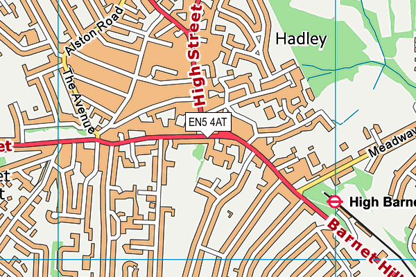 EN5 4AT map - OS VectorMap District (Ordnance Survey)