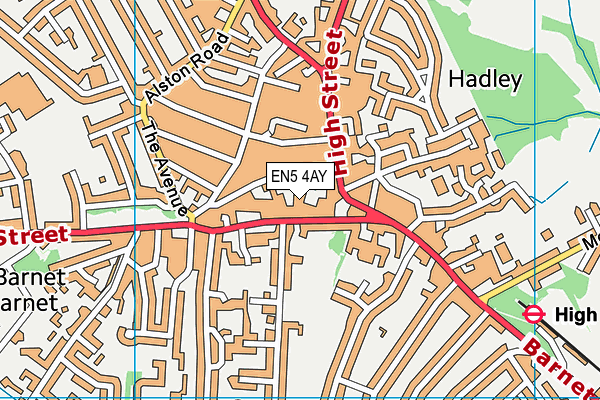 EN5 4AY map - OS VectorMap District (Ordnance Survey)