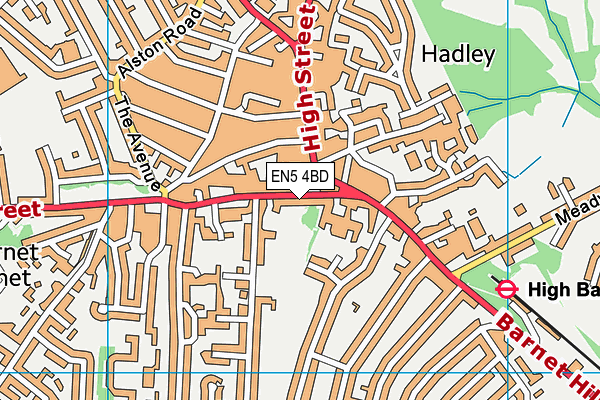 EN5 4BD map - OS VectorMap District (Ordnance Survey)