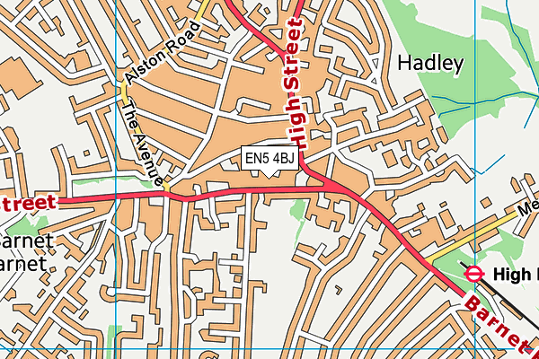 EN5 4BJ map - OS VectorMap District (Ordnance Survey)