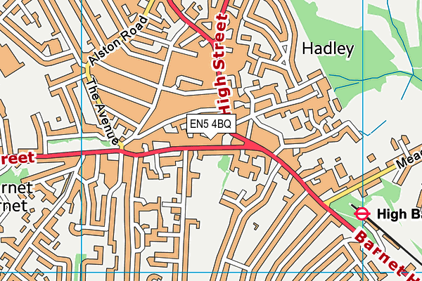 EN5 4BQ map - OS VectorMap District (Ordnance Survey)