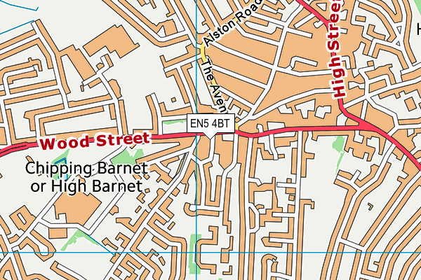 EN5 4BT map - OS VectorMap District (Ordnance Survey)