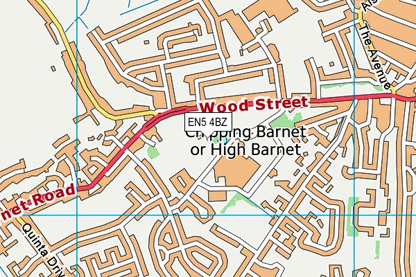 EN5 4BZ map - OS VectorMap District (Ordnance Survey)