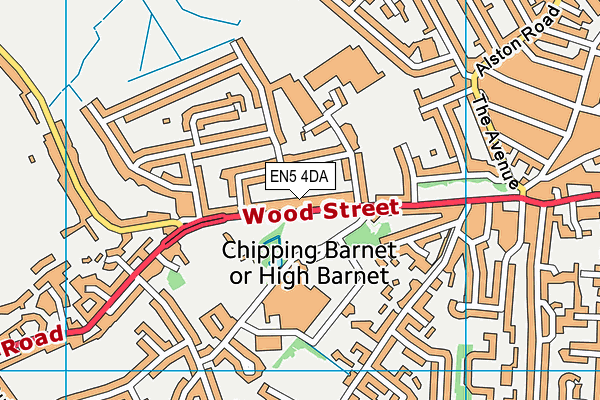 EN5 4DA map - OS VectorMap District (Ordnance Survey)