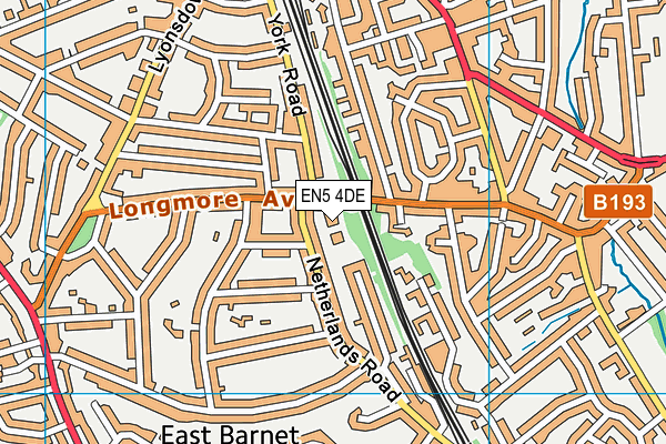 EN5 4DE map - OS VectorMap District (Ordnance Survey)