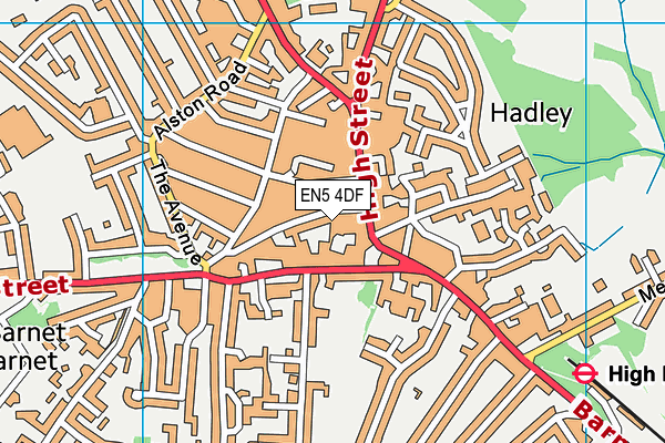 EN5 4DF map - OS VectorMap District (Ordnance Survey)