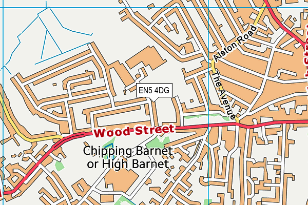 EN5 4DG map - OS VectorMap District (Ordnance Survey)