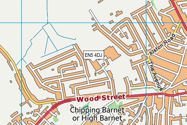 EN5 4DJ map - OS VectorMap District (Ordnance Survey)