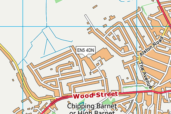 EN5 4DN map - OS VectorMap District (Ordnance Survey)