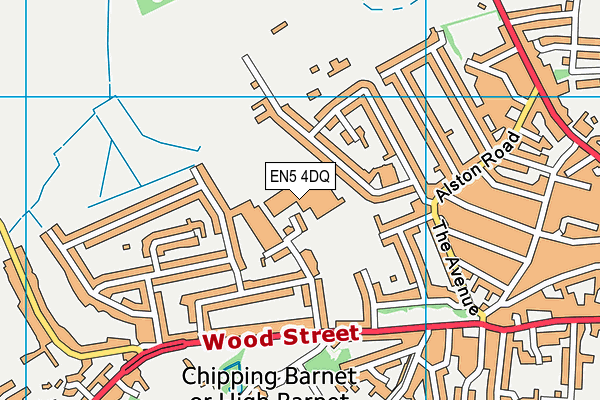 Queen Elizabeth's School, Barnet map (EN5 4DQ) - OS VectorMap District (Ordnance Survey)