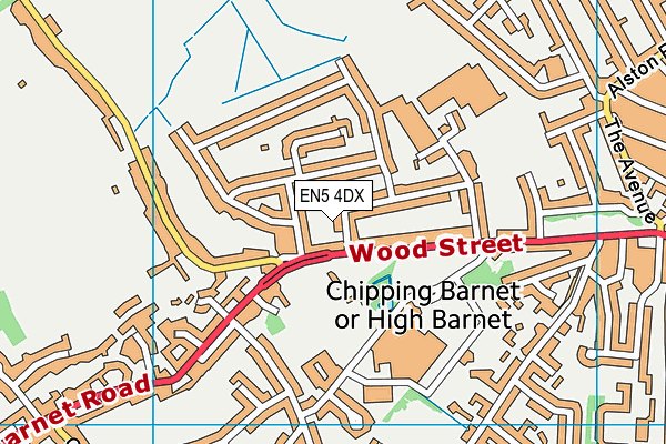 EN5 4DX map - OS VectorMap District (Ordnance Survey)