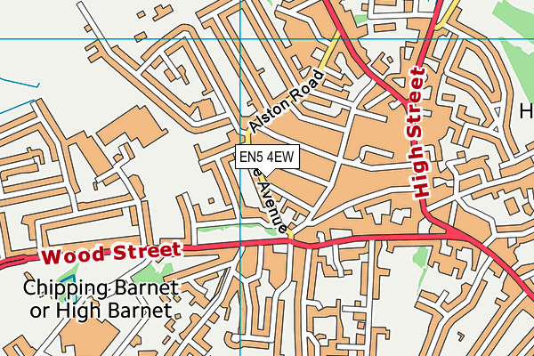 EN5 4EW map - OS VectorMap District (Ordnance Survey)