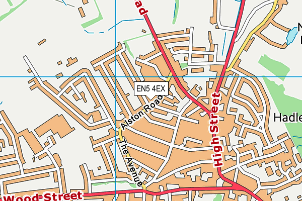 EN5 4EX map - OS VectorMap District (Ordnance Survey)