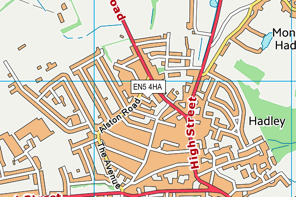 EN5 4HA map - OS VectorMap District (Ordnance Survey)