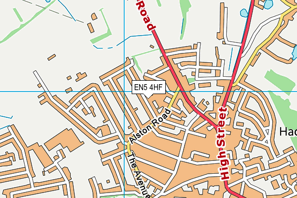 EN5 4HF map - OS VectorMap District (Ordnance Survey)