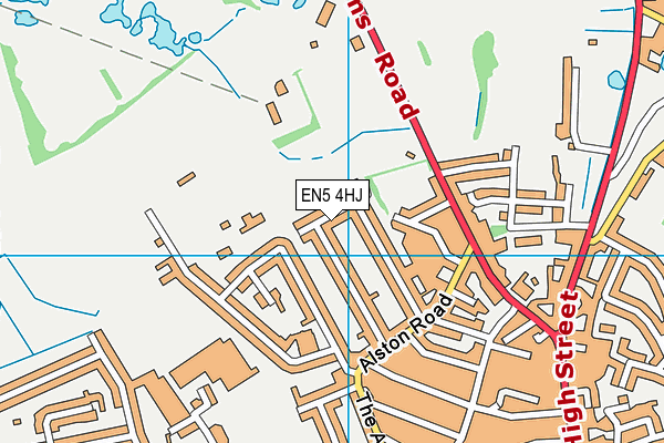 EN5 4HJ map - OS VectorMap District (Ordnance Survey)