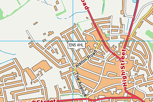 EN5 4HL map - OS VectorMap District (Ordnance Survey)