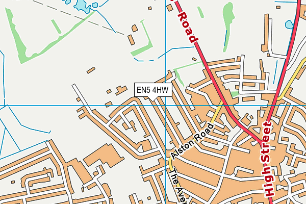 EN5 4HW map - OS VectorMap District (Ordnance Survey)