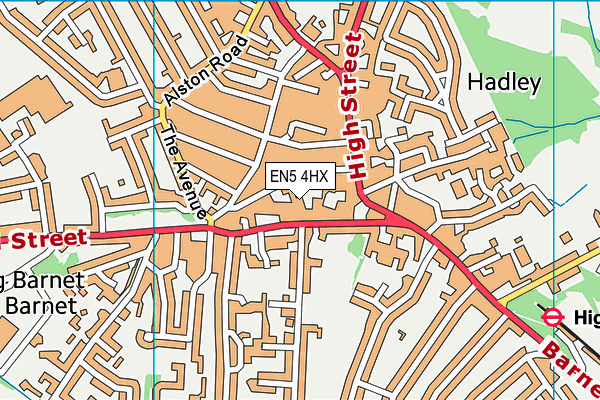 EN5 4HX map - OS VectorMap District (Ordnance Survey)