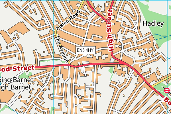 EN5 4HY map - OS VectorMap District (Ordnance Survey)