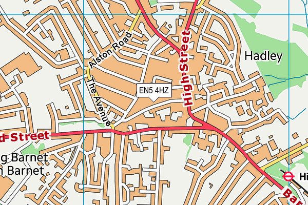 EN5 4HZ map - OS VectorMap District (Ordnance Survey)