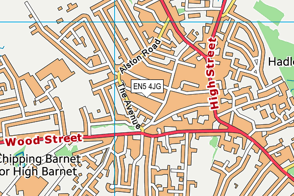 EN5 4JG map - OS VectorMap District (Ordnance Survey)