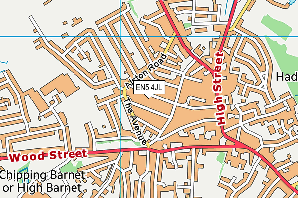 EN5 4JL map - OS VectorMap District (Ordnance Survey)
