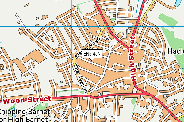 EN5 4JN map - OS VectorMap District (Ordnance Survey)