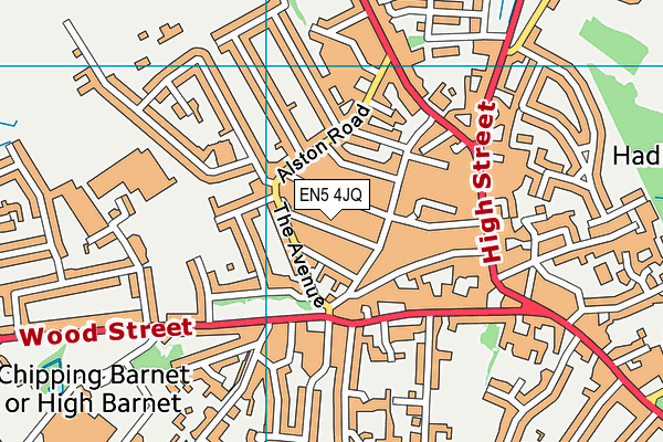 EN5 4JQ map - OS VectorMap District (Ordnance Survey)