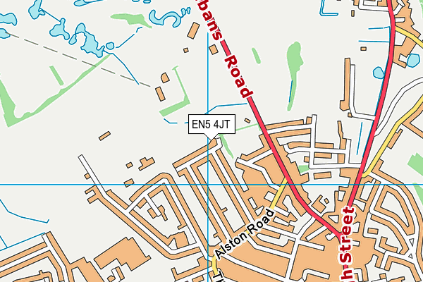 EN5 4JT map - OS VectorMap District (Ordnance Survey)