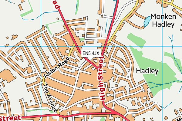 EN5 4JX map - OS VectorMap District (Ordnance Survey)
