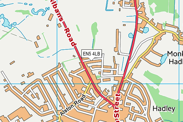 EN5 4LB map - OS VectorMap District (Ordnance Survey)