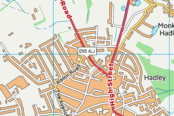 EN5 4LJ map - OS VectorMap District (Ordnance Survey)