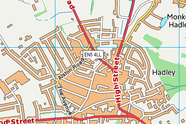 EN5 4LL map - OS VectorMap District (Ordnance Survey)