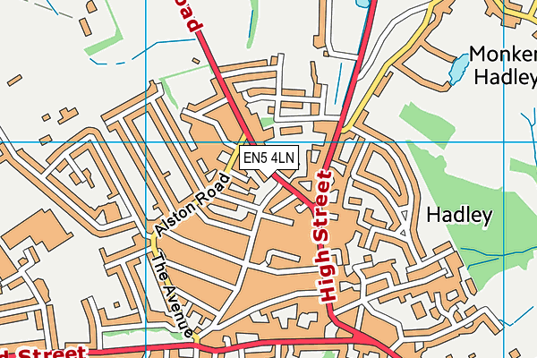 EN5 4LN map - OS VectorMap District (Ordnance Survey)