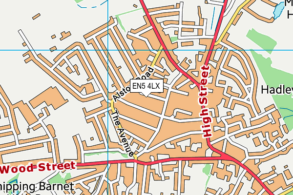 EN5 4LX map - OS VectorMap District (Ordnance Survey)