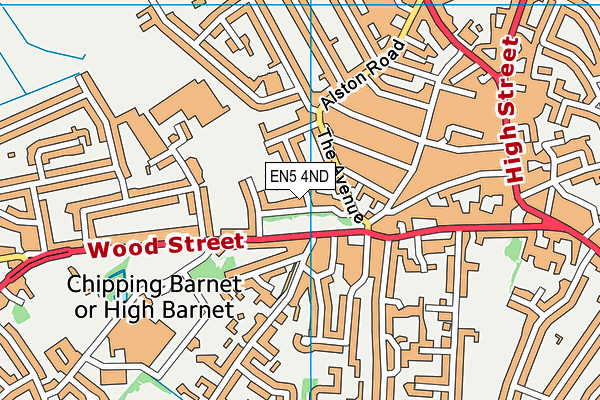 EN5 4ND map - OS VectorMap District (Ordnance Survey)