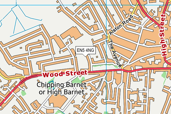 EN5 4NG map - OS VectorMap District (Ordnance Survey)