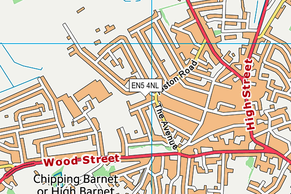 EN5 4NL map - OS VectorMap District (Ordnance Survey)